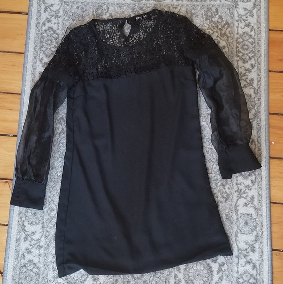 NASTY GAL Black Crochet and Sheer Dress - Picture 1 of 5